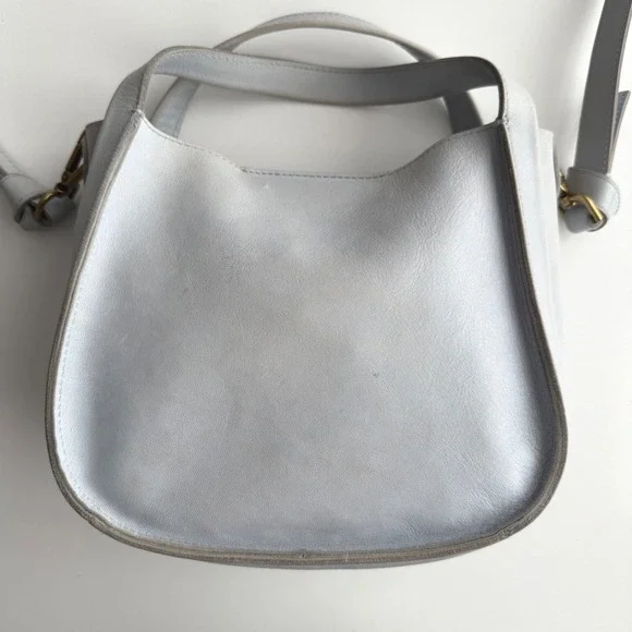 Madewell Sydney Powder Blue Leather Two Strap Crossbody Bag Purse